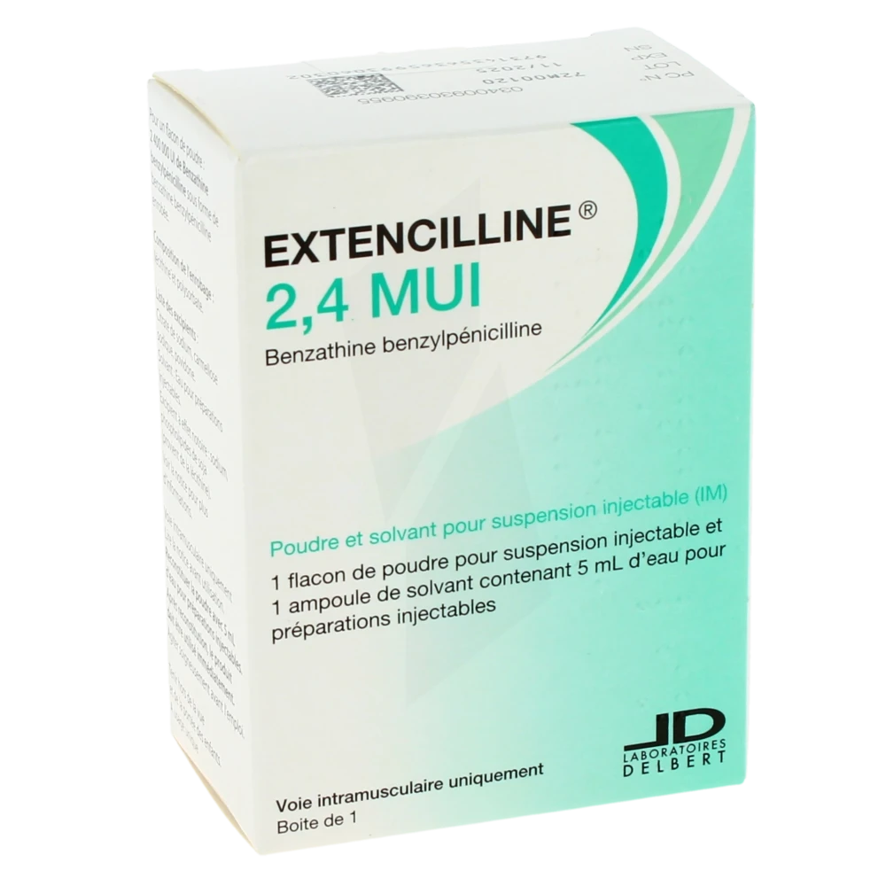 Extencilline 2,4 Mui, Poudre Et Solvant Pour Suspension Injectable Im