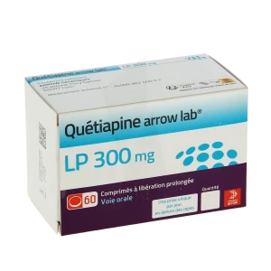 Quetiapine Arrow Lab Lp 300 Mg, Comprimé à Libération Prolongée