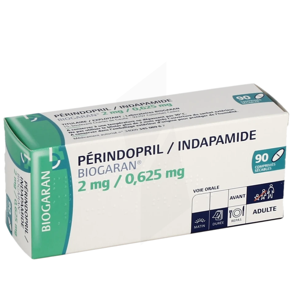 Perindopril/indapamide Biogaran 2 Mg/0,625 Mg, Comprimé Sécable