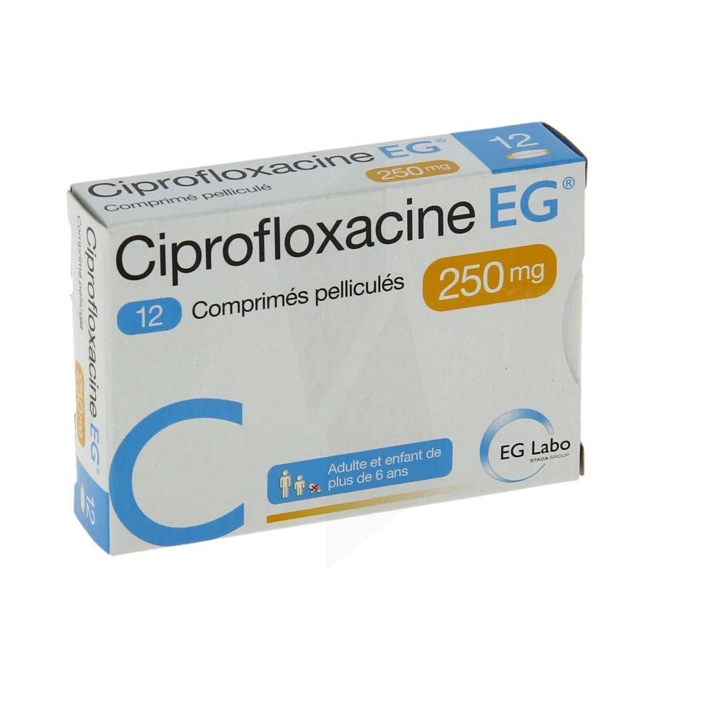 Ciprofloxacine Eg 250 Mg, Comprimé Pelliculé
