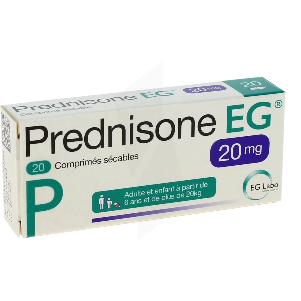 Prednisone Eg 20 Mg, Comprimé Sécable