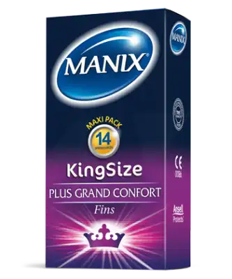 Manix King Size Préservatif Avec Réservoir Lubrifié Confort B/14 à Paris