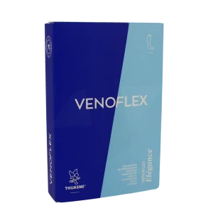Thuasne Venoflex Elegance 2 Chaussette Maille Côtelée Homme Noir T2n+
