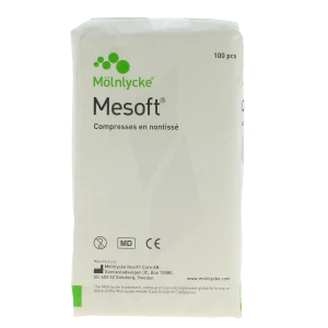 Mesoft Compresse Non Stérile Non Tissée 7,5 X 7,5 Cm Boîte De 100