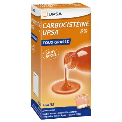 Carbocisteine Upsa édulcorée à La Saccharine Sod Maltitol Liq 5 % S Buv Sans Sucre Adultes Fl/200ml à Bordeaux