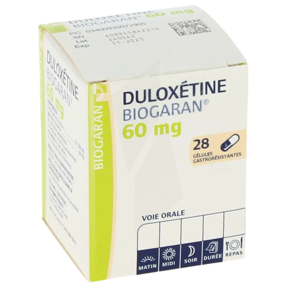 Duloxetine Biogaran 60 Mg, Gélule Gastro-résistante