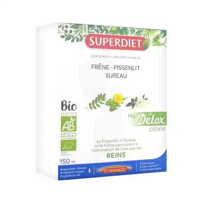 Superdiet Ma Détox Ciblée Pissenlit Bio Solution Buvable Rein 10 Ampoules/15ml à PINS-JUSTARET