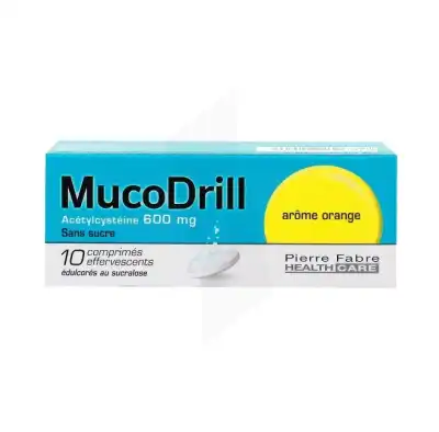 Mucodrill 600 Mg Comprimés Effervescent Sans Sucre édulcoré Au Sucralose T/10 à TOURNAN-EN-BRIE