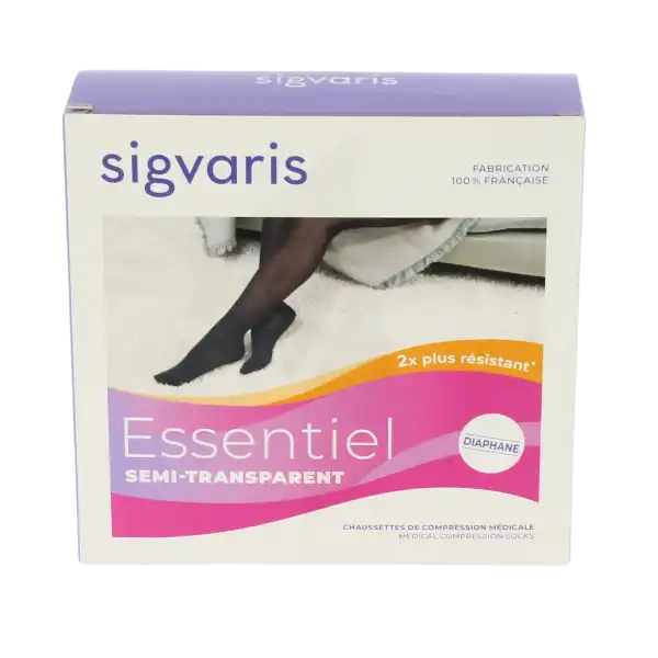 Sigvaris Essentiel Semi-transparent Chaussettes  Femme Classe 2 Dune Small Long
