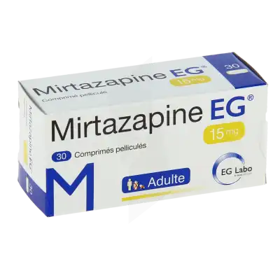 Mirtazapine Eg 15 Mg, Comprimé Pelliculé à Ris-Orangis