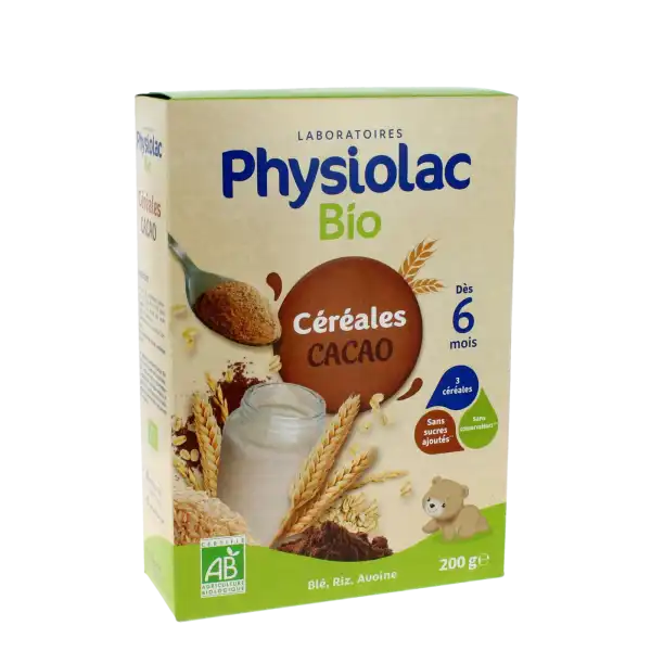 Physiolac Cereales Bio Farine Cacao B/200g