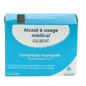 Alcool A Usage Medical Gilbert 2,5 Ml, Compresse Imprégnée