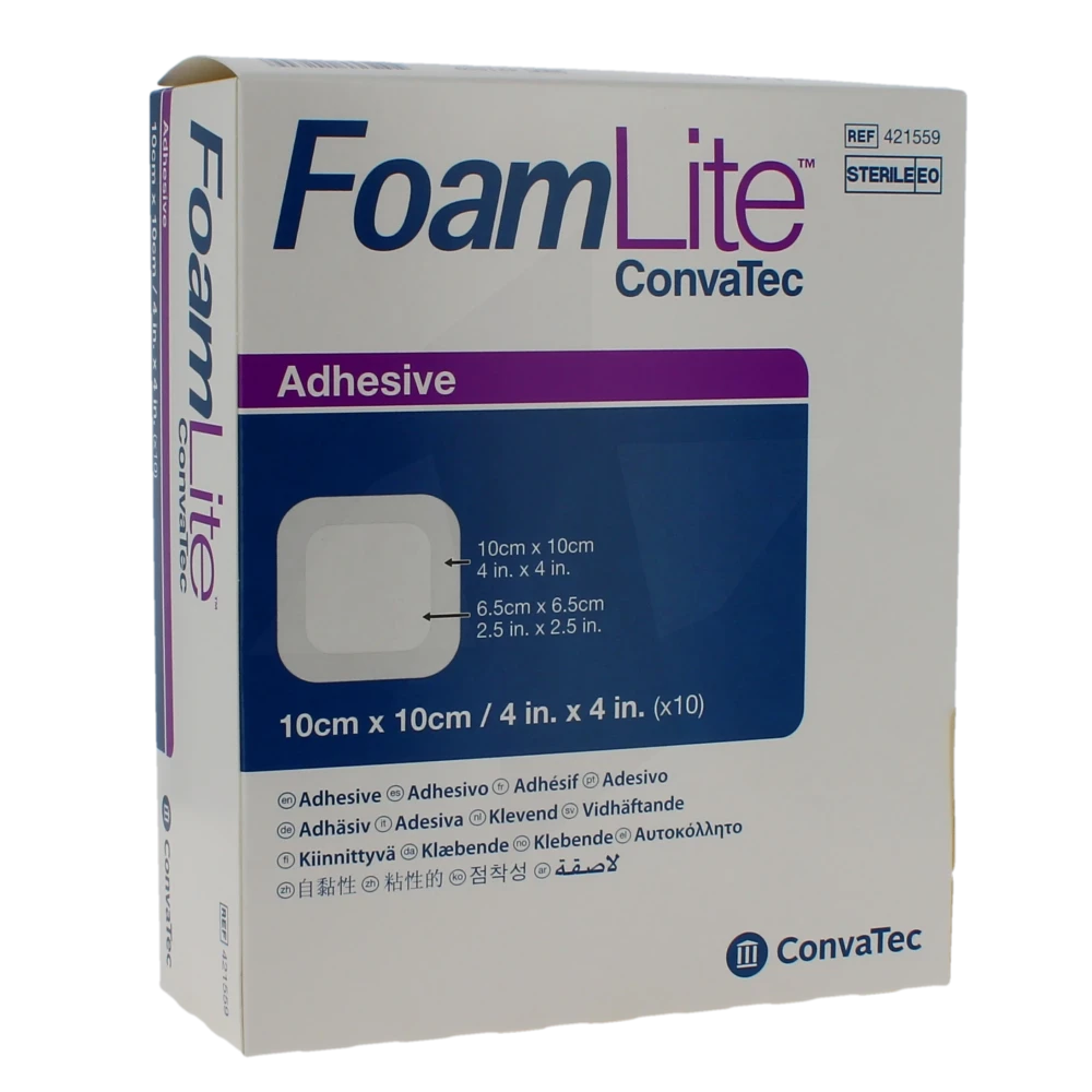 Foam Lite Convatec Pansement Hydrocellulaire Adhésif Stérile 10x10cm B/10