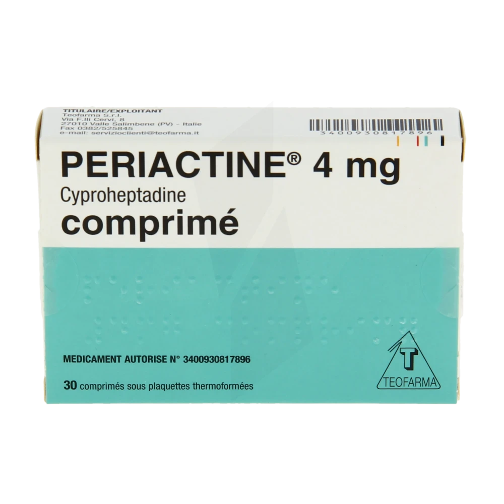 Pharmacie Grand Littoral - Médicament Periactine 4 Mg, Comprimé ...