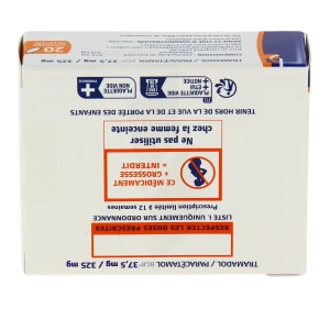 Tramadol/paracetamol Bgr 37,5 Mg/325 Mg, Comprimé Pelliculé
