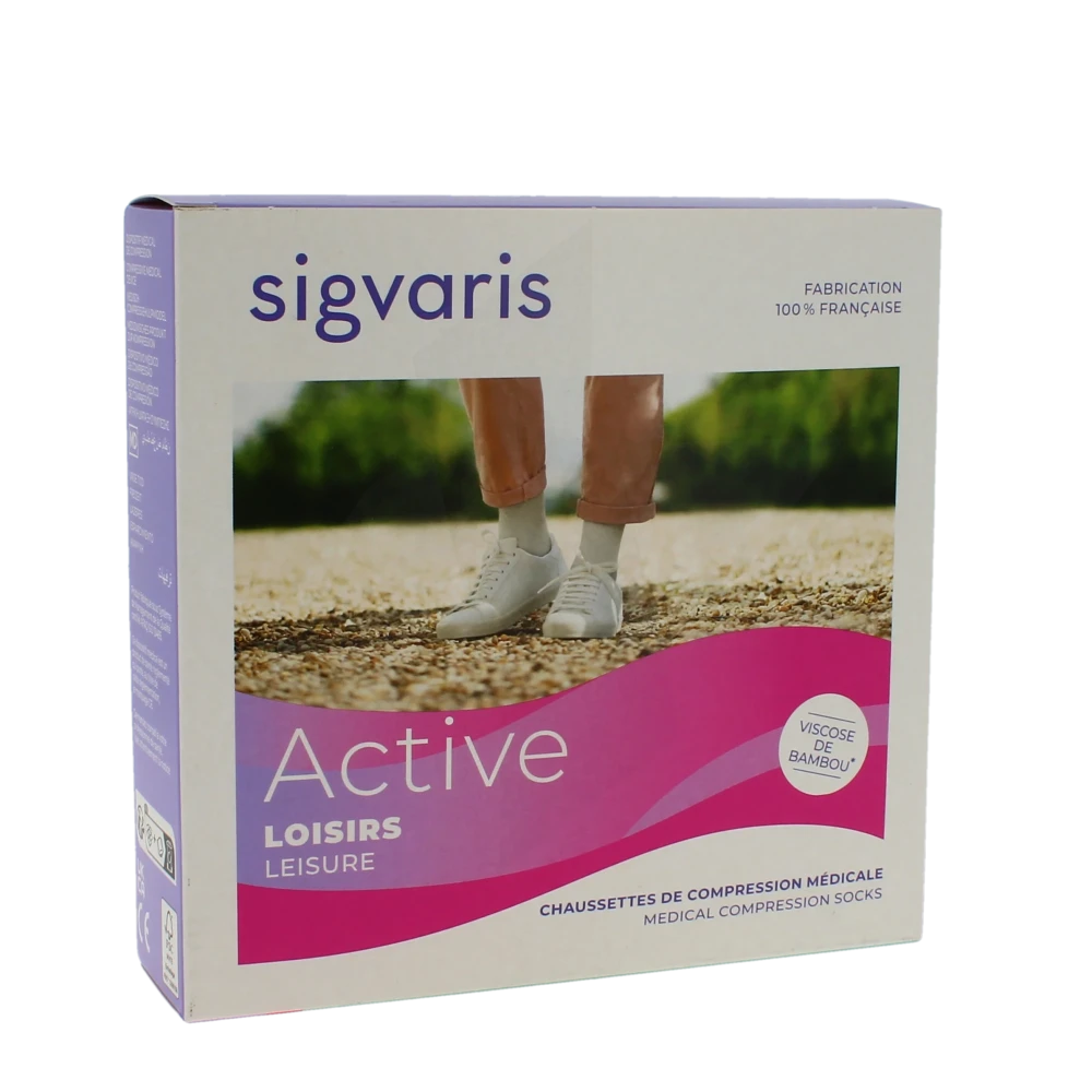 Sigvaris Active Loisirs Chaussette Classe 2 Femme Bleu Jean Normal L