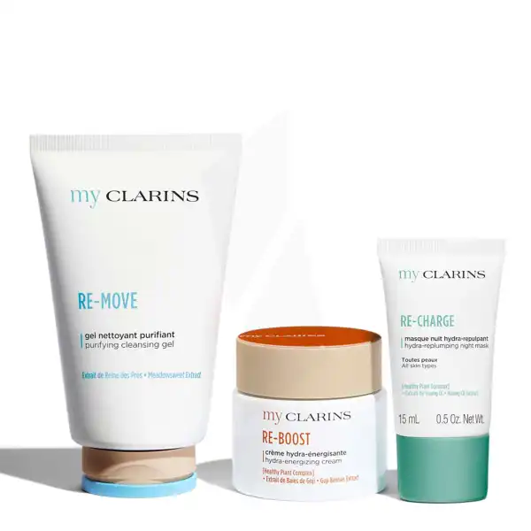 Clarins Coffret My Clarins Routine Peau Nettoyée, Hydratée, Repulpée