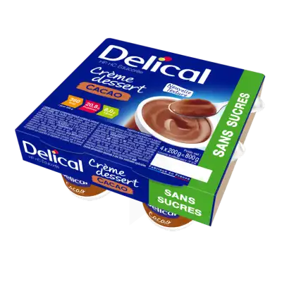 Delical Crème Hp Hc Sans Sucres Nutriment Cacao 4pots/200g à Les Arcs