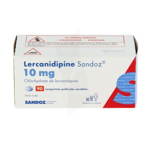 Lercanidipine Sandoz 10 Mg, Comprimé Pelliculé Sécable