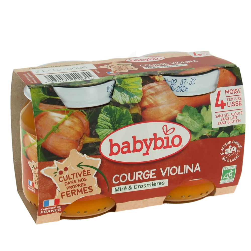 Babybio Alimentation Infantile Courge Violina 2pots/130g