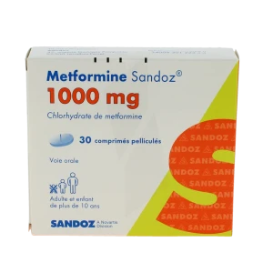 Metformine Sandoz 1000 Mg, Comprimé Pelliculé