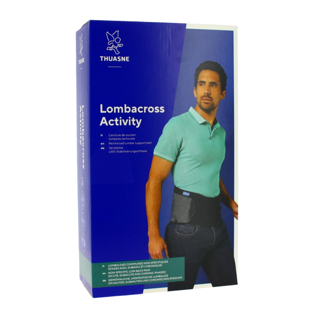 Thuasne Lombacross Activity Ceinture Lombaire Noir Hauteur 26cm Taille 2