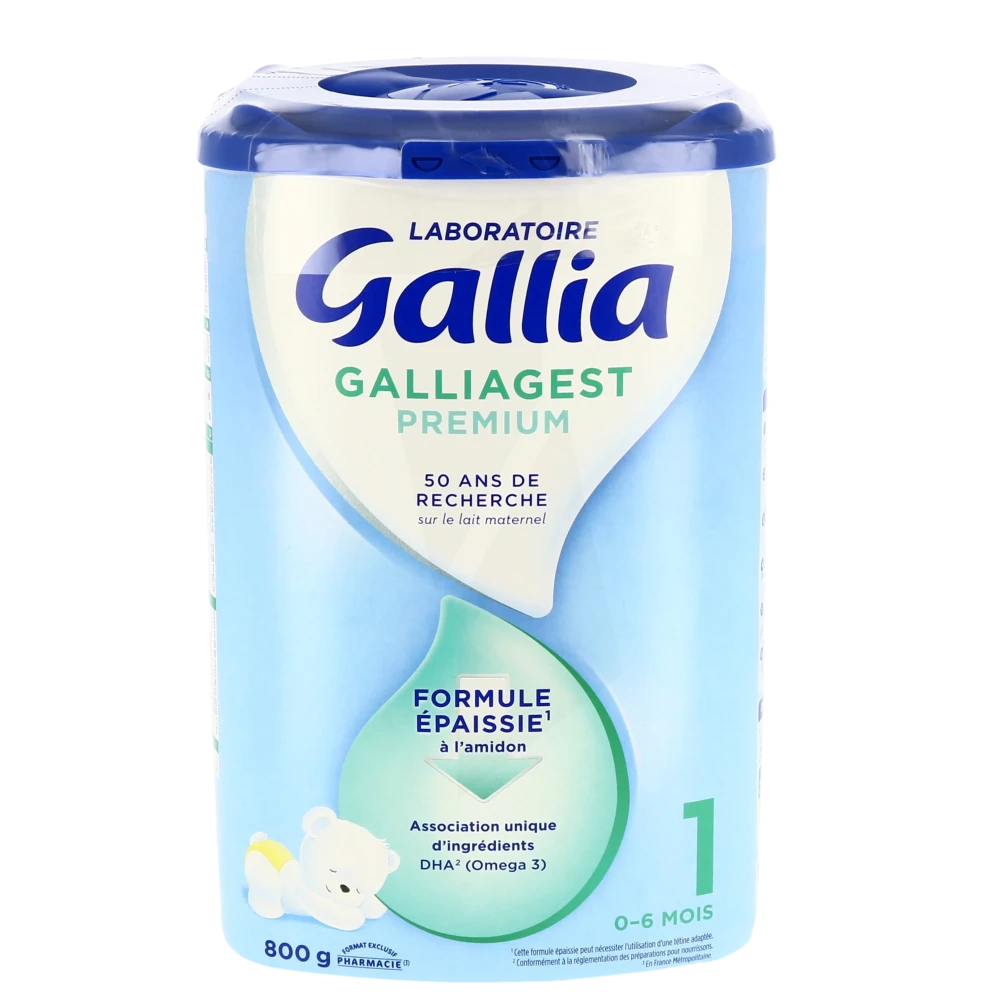 Laboratoire Gallia - Galliagest Premium 1er âge - Lait en Poudre pour Bébé  - Lait Bébé de 0 à 6 Mois - Dès La Naissance - Lot de 3x820g : :  Epicerie