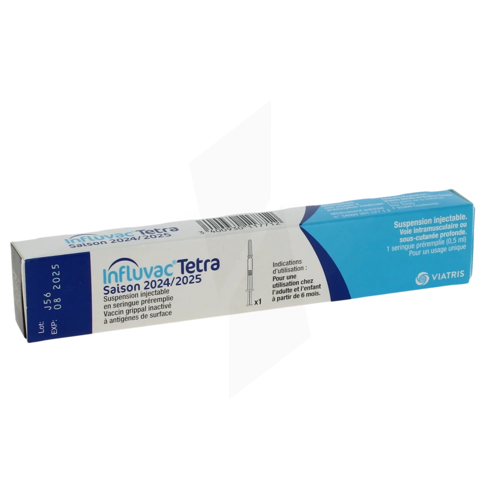 Influvac Tetra, Suspension Injectable En Seringue Préremplie. Vaccin Grippal Inactivé à Antigènes De Surface