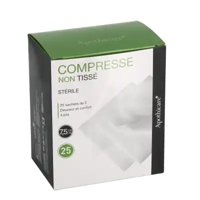 Apothicare Compresse Non-tissé Stérile 7,5x7,5 B/25