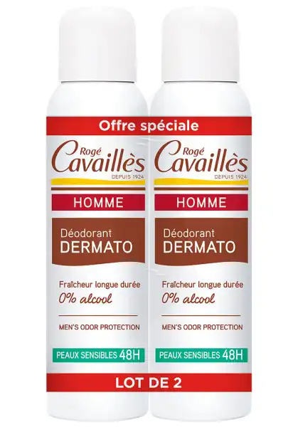 Rogé Cavaillès Déo Dermato Déodorant Homme Anti-odeurs 48h 2sprays/150ml