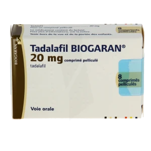 Tadalafil Biogaran 20 Mg, Comprimé Pelliculé