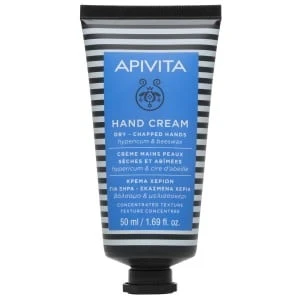 Apivita - Hand Care Crème Mains Peaux Sèches Et Abîmées - Texture Concentrée Avec Hypericum & La Cire D'abeille 50ml