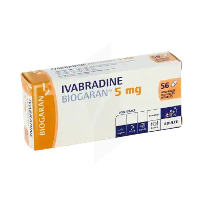 IVABRADINE BIOGARAN 5 mg, comprimé pelliculé sécable