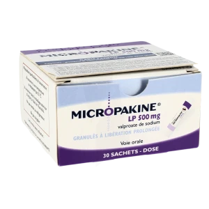 Micropakine L.p. 500 Mg, Granulés à Libération Prolongée En Sachet-dose