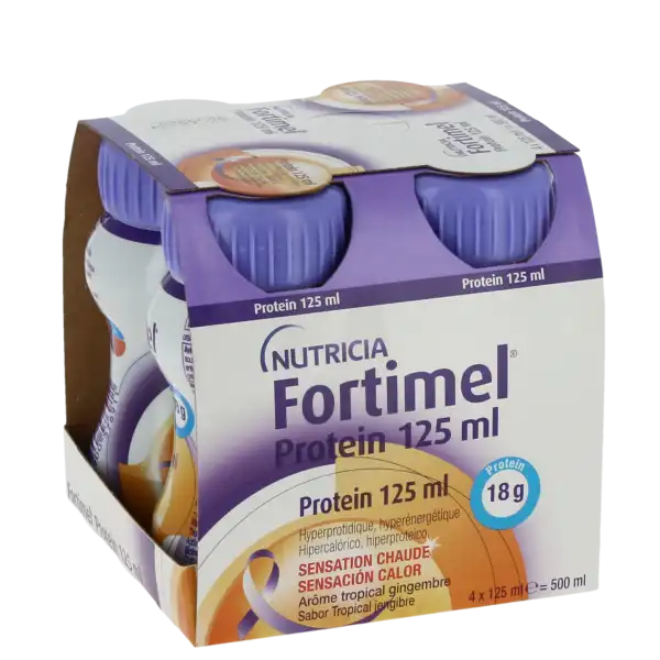 Fortimel Protein Sensation Chaude Nutriment Tropical Gingembre 4 Bouteilles/125ml