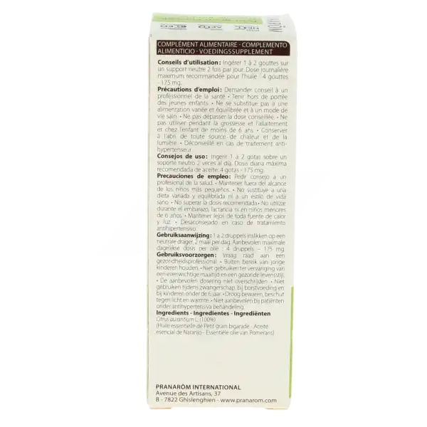 Huile Essentielle Petit Grain Bigarade Pranarom 10ml