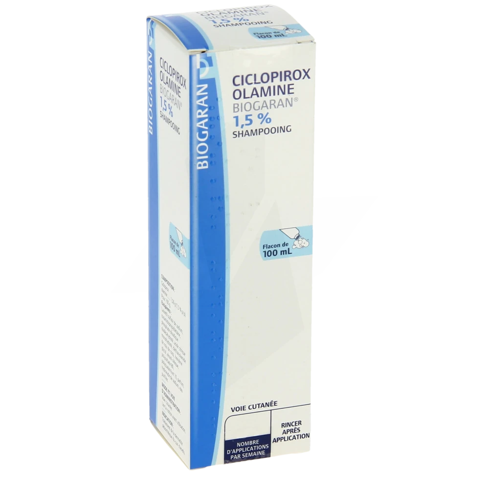 Ciclopirox Olamine Biogaran 1,5%, Shampooing
