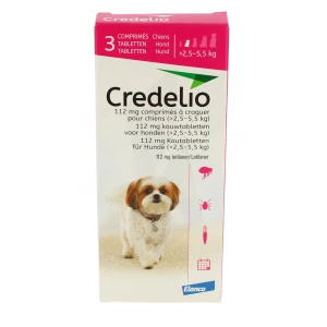 Credelio 112 Mg Comprime A Croquer Pour Chiens (>2,5 - 5,5 Kg), Comprimé à Croquer