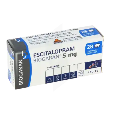 ESCITALOPRAM BIOGARAN 5 mg, comprimé pelliculé