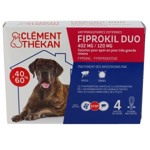 Fiprokil Duo 402 Mg/120 Mg Solution Pour Spot-on Pour Tres Grands Chiens, Solution Pour Spot-on