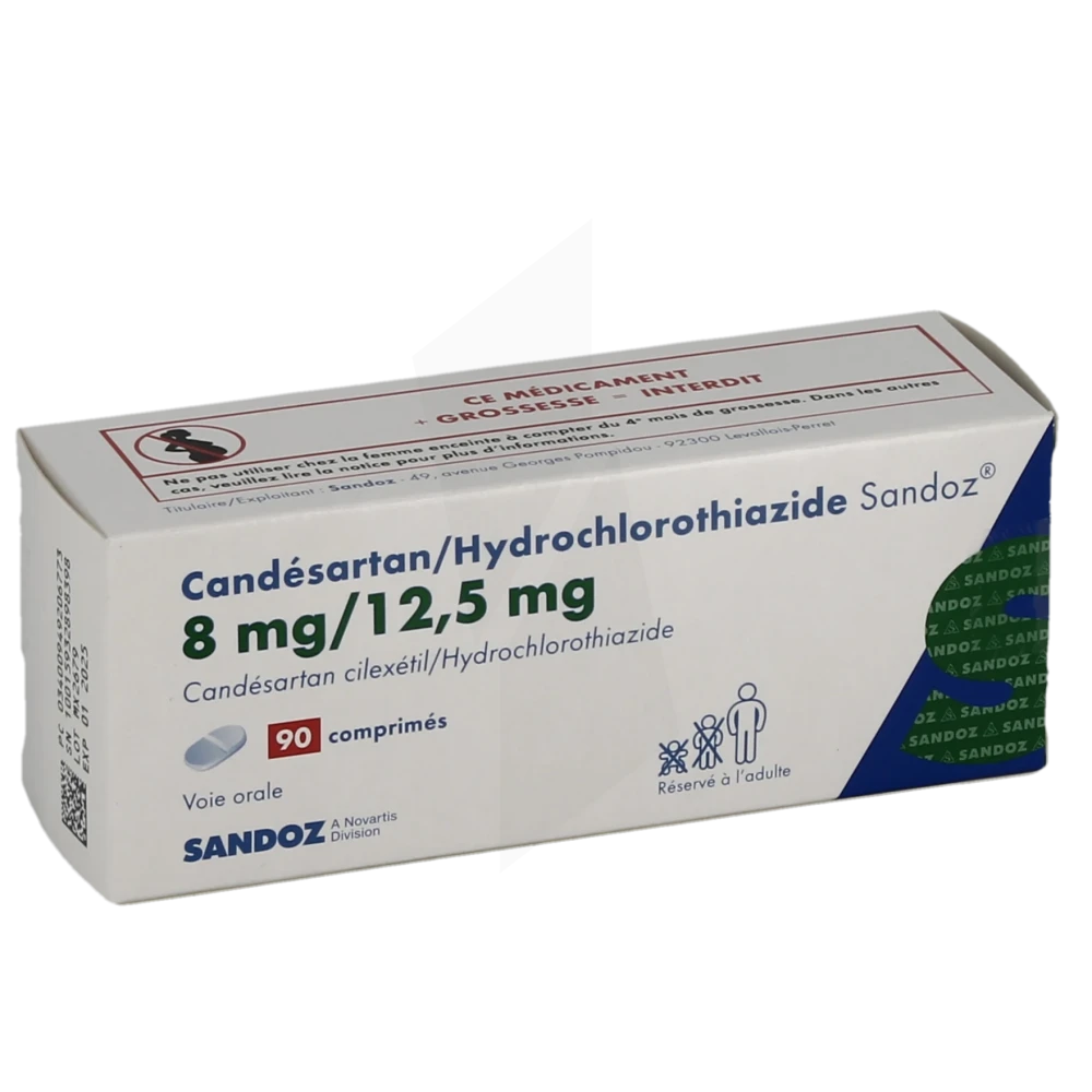 Candesartan/hydrochlorothiazide Sandoz 8 Mg/12,5 Mg, Comprimé
