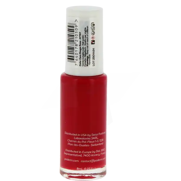 Poderm Vernis Color Care 797 Rouge Rose Flacon De 8 Ml