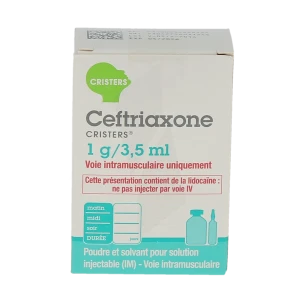 Ceftriaxone Cristers 1 G/3,5 Ml, Poudre Et Solvant Pour Solution Injectable (im)