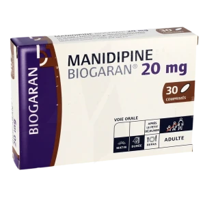 Manidipine Biogaran 20 Mg, Comprimé