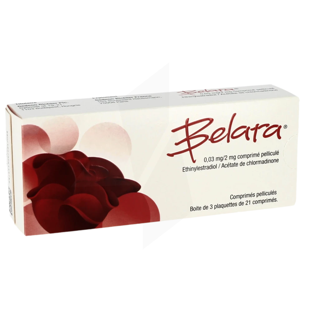 Belara 0,03 Mg/2 Mg, Comprimé Pelliculé