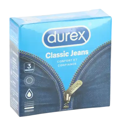 Durex Classic Jeans Préservatif Avec Réservoir Pochette/3 à Paris