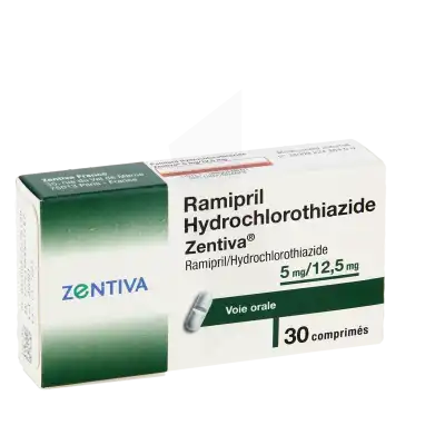 RAMIPRIL/HYDROCHLOROTHIAZIDE ZENTIVA 5 mg/12,5 mg, comprimé