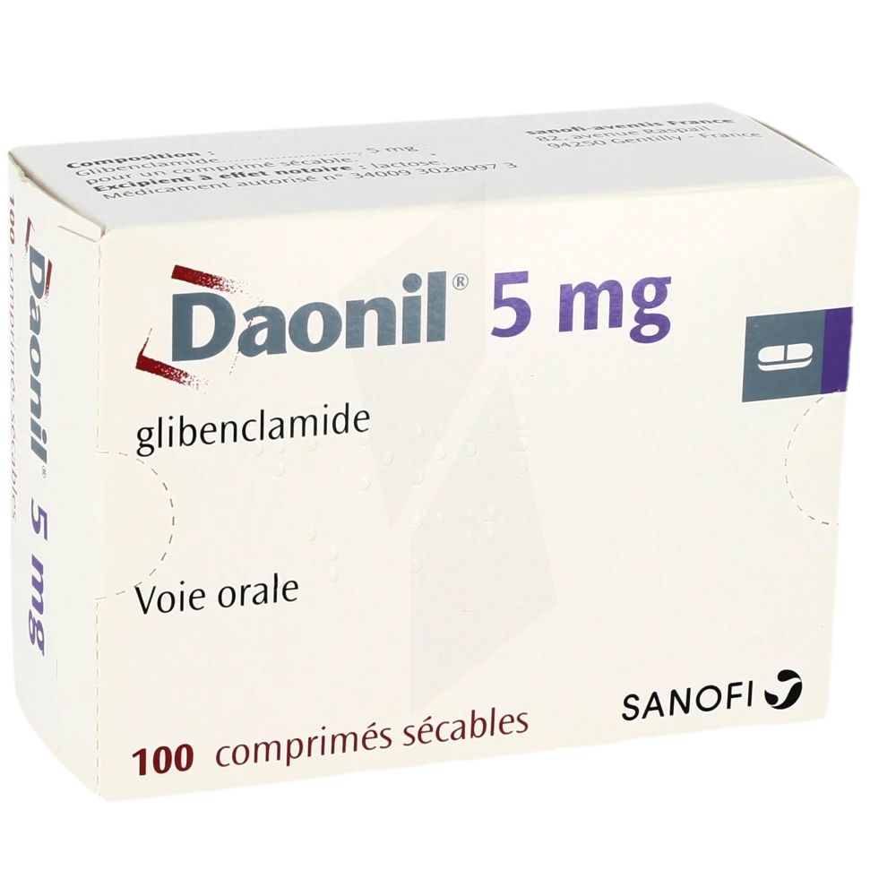 Daonil 5 Mg, Comprimé Sécable