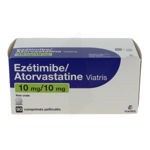 Ezetimibe/atorvastatine Viatris 10 Mg/10 Mg Cpr Pell Plq/90