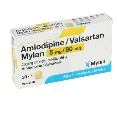 Amlodipine/valsartan Mylan 5 Mg/80 Mg, Comprimé Pelliculé à LIEUSAINT